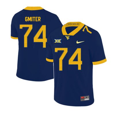 Men's West Virginia Mountaineers NCAA #74 James Gmiter Navy Authentic Nike 2019 Stitched College Football Jersey XL15C70PV